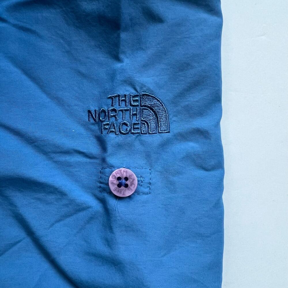 North Face Blue Button Up Nylon Shirt Utility Gorpcore Button Up Lightweight L - Picture 4 of 12